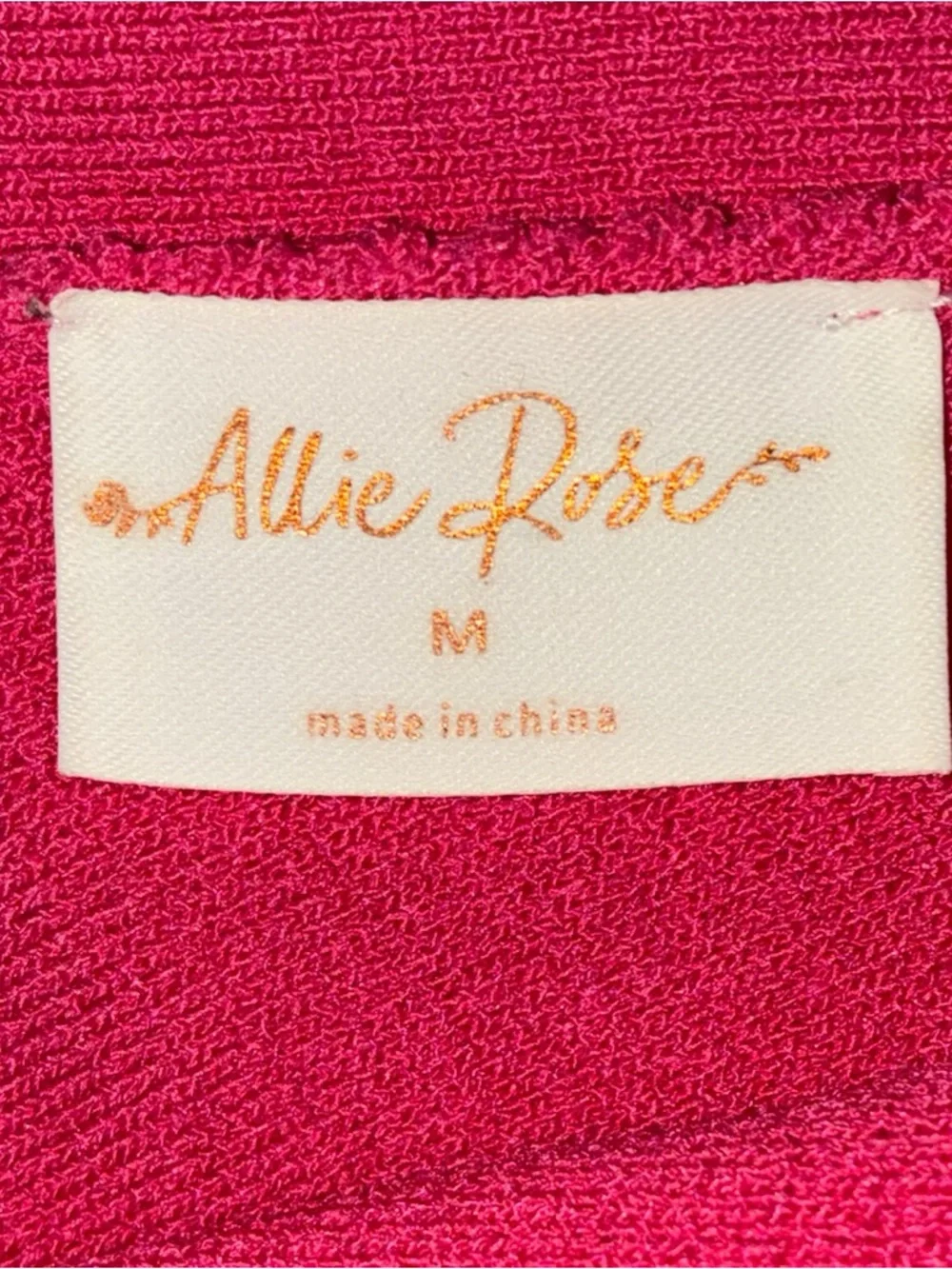Allie Rose Hot Pink Ribbed Cross-Neck Crop Top Barbiecore - Picture 4 of 5